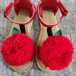 New Toddler Girl Red Cherry Sandals Sz 7